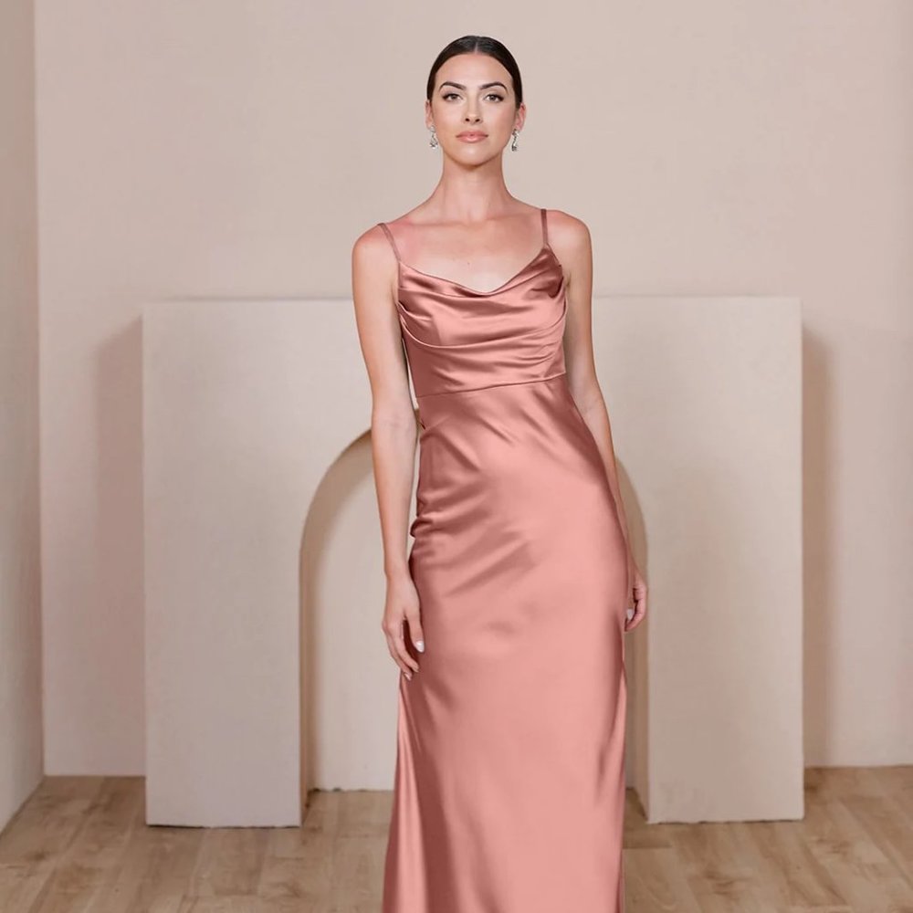 Revelry Skye Satin Dress, Size 4, Color: Desert Rose